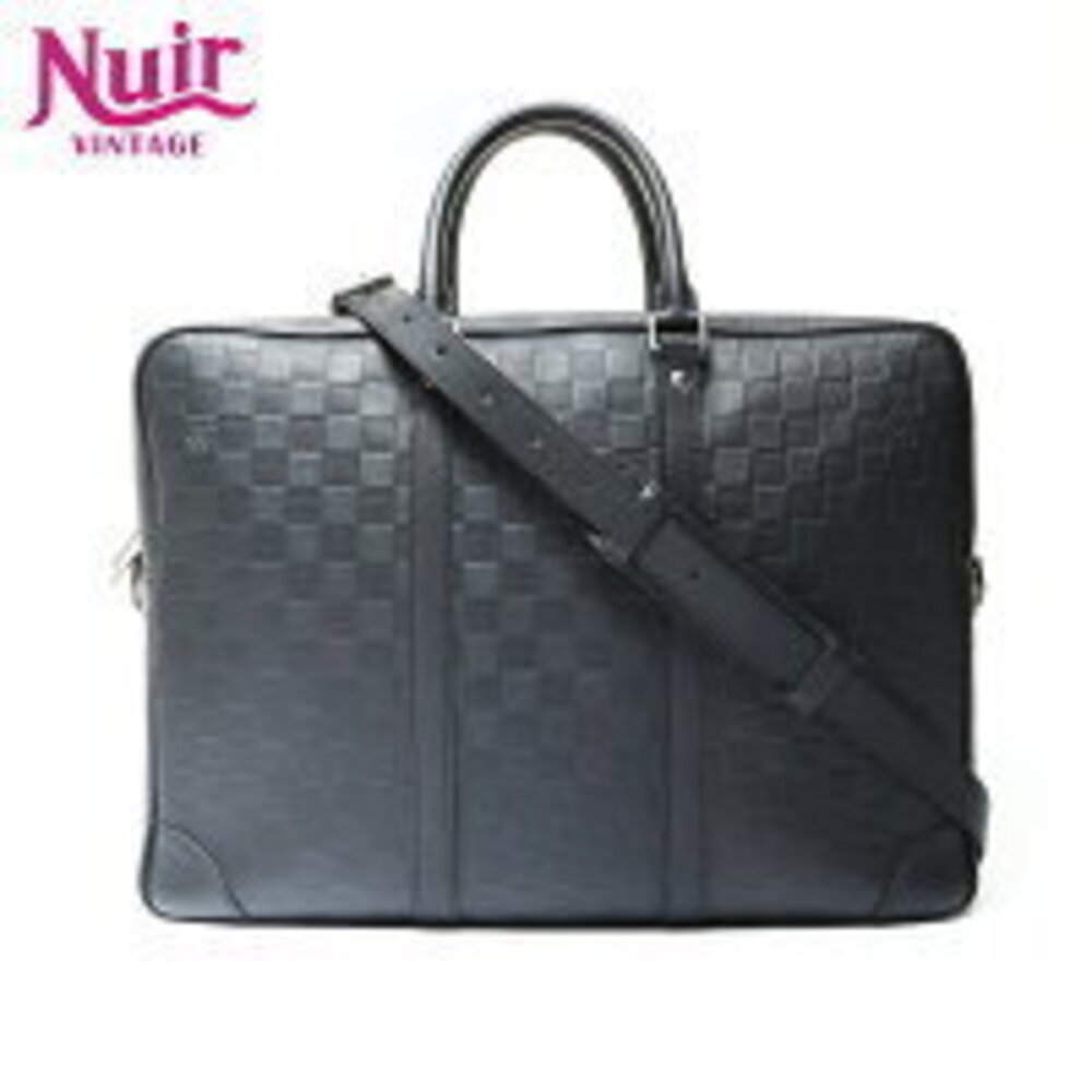 Louis Vuitton Damier Infini Black Porte Documents Voyage Handbag Black